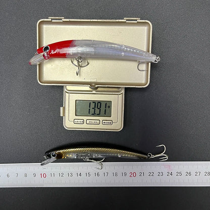 110mm Floating Slim Minnow Lure – 3D Prism Wobbler Jerkbait for Bass, Trout &amp; Sea Fishing