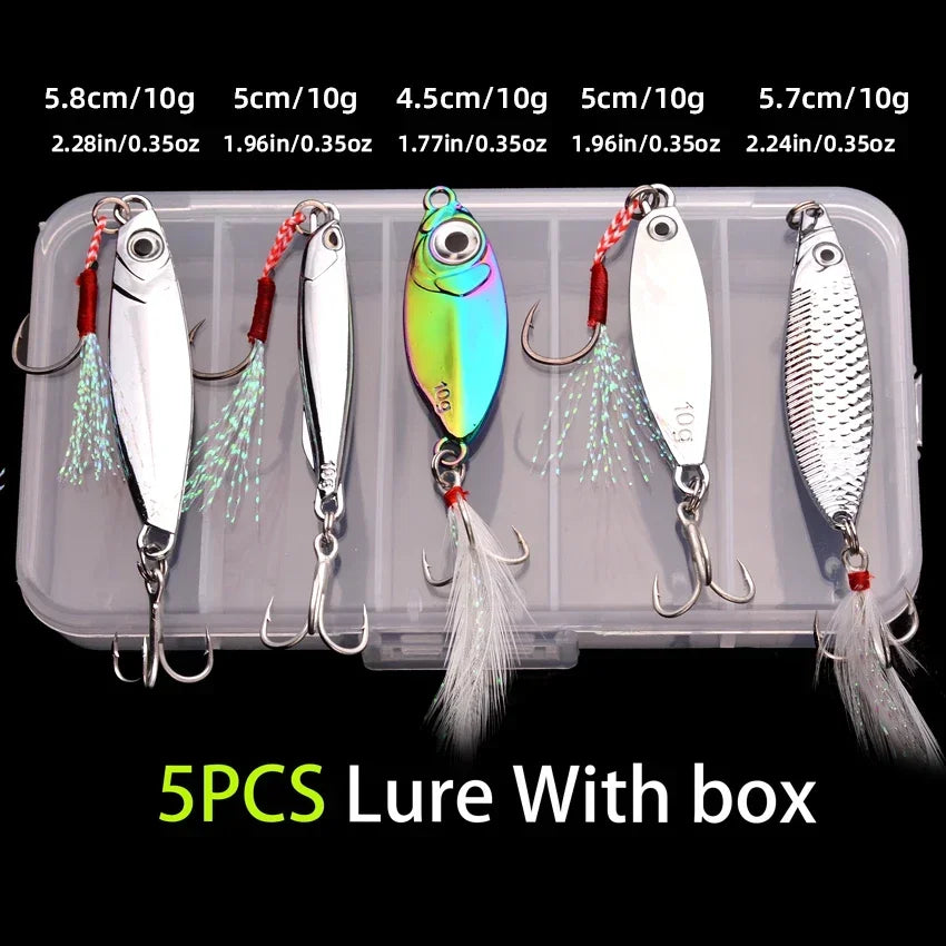 5pcs Metal VIB Wobbler Fishing Lure Set – 3g/10g/15g Sinking Hard Bait for Sea &amp; Freshwater Fishing