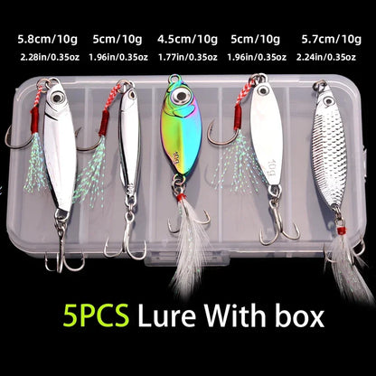 5pcs Metal VIB Wobbler Fishing Lure Set – 3g/10g/15g Sinking Hard Bait for Sea &amp; Freshwater Fishing