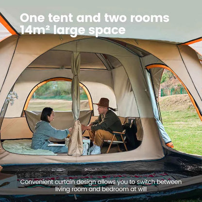 Sonuto Double-Layer Family Camping Tent – 2-Room Waterproof Tent for 3–12 People (4 Sizes)