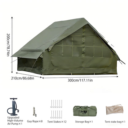 PAKICETUS Inflatable Camping Tent – 4 to 8 Person, Waterproof, 4-Season with Windows