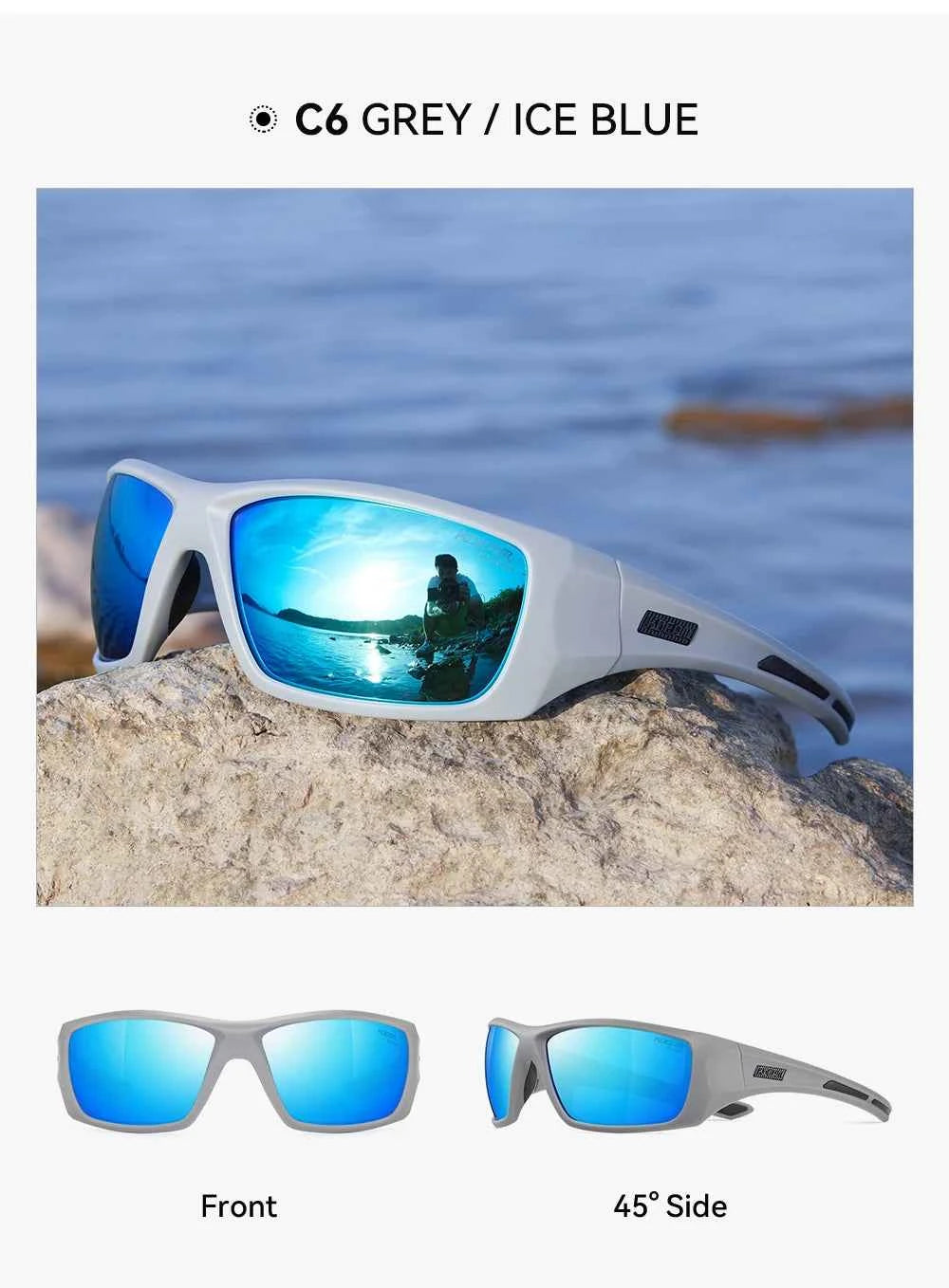 KDEAM High Quality TR90 Material Riding Sunglasses Men&