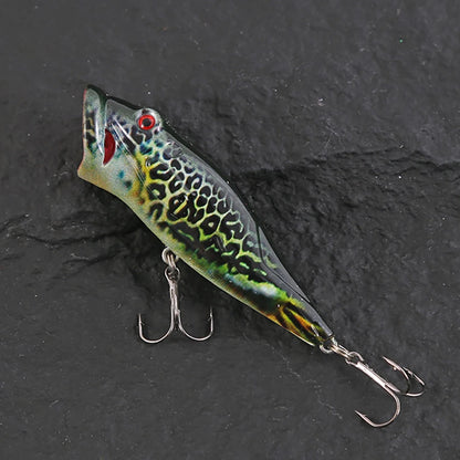 5pcs Striped Crankbait Popper Fishing Lure Set Tackle 8cm/12.4g Dot Painted Artificial Hard Bait With Hook Wobbler For Fish/Pike