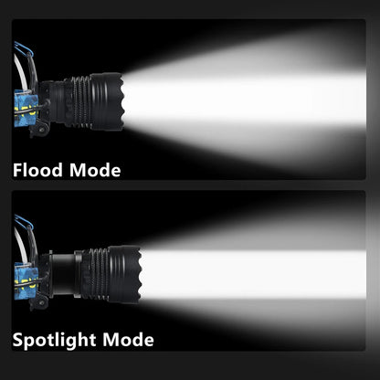 300000000LM Upgrade 4*White laser Headlamp Fishing Headlight 18650 Battery Flashlight USB Rechargeable Head Lights Torch Lantern