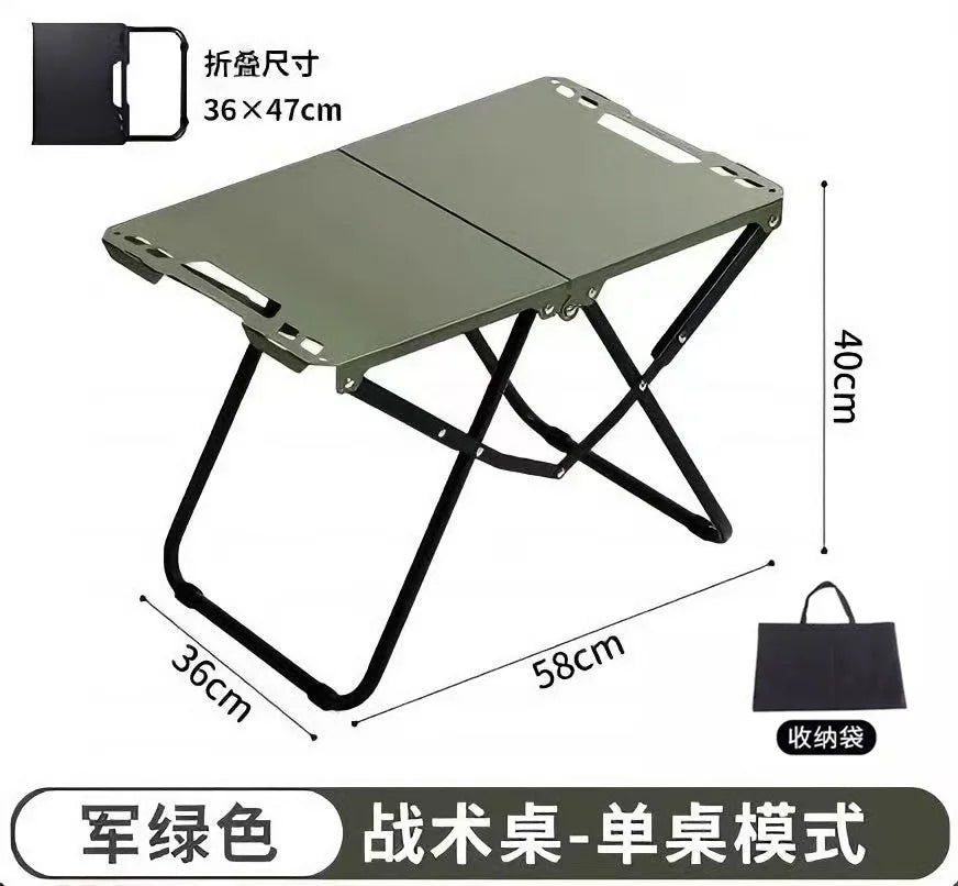Portable Folding Stainless Steel Camping Table – Outdoor Dining for Camping, Beach &amp; BBQ