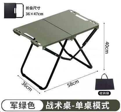 Portable Folding Stainless Steel Camping Table – Outdoor Dining for Camping, Beach &amp; BBQ