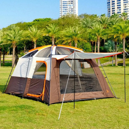 Spacious 6-14 Person Family Cabin Tent with 3 Doors &amp; 3 Mesh Windows for Waterproof Outdoor Adventures