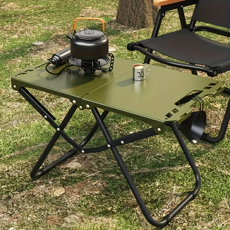 Portable Folding Stainless Steel Camping Table – Outdoor Dining for Camping, Beach &amp; BBQ