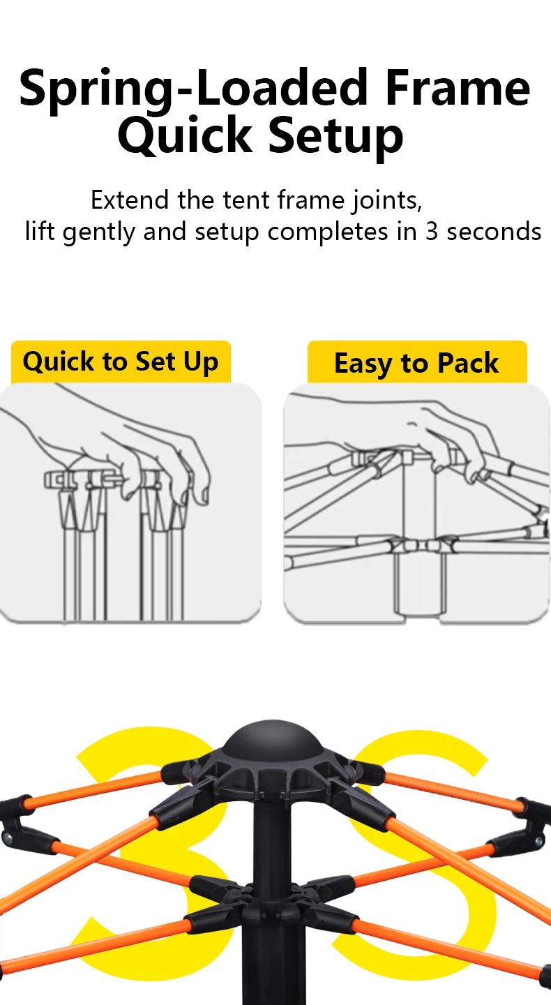 1 Green Camping Tent Outdoor Portable Foldable Overnight Fully Automatic Thickened Beach Indoor Quick-Open