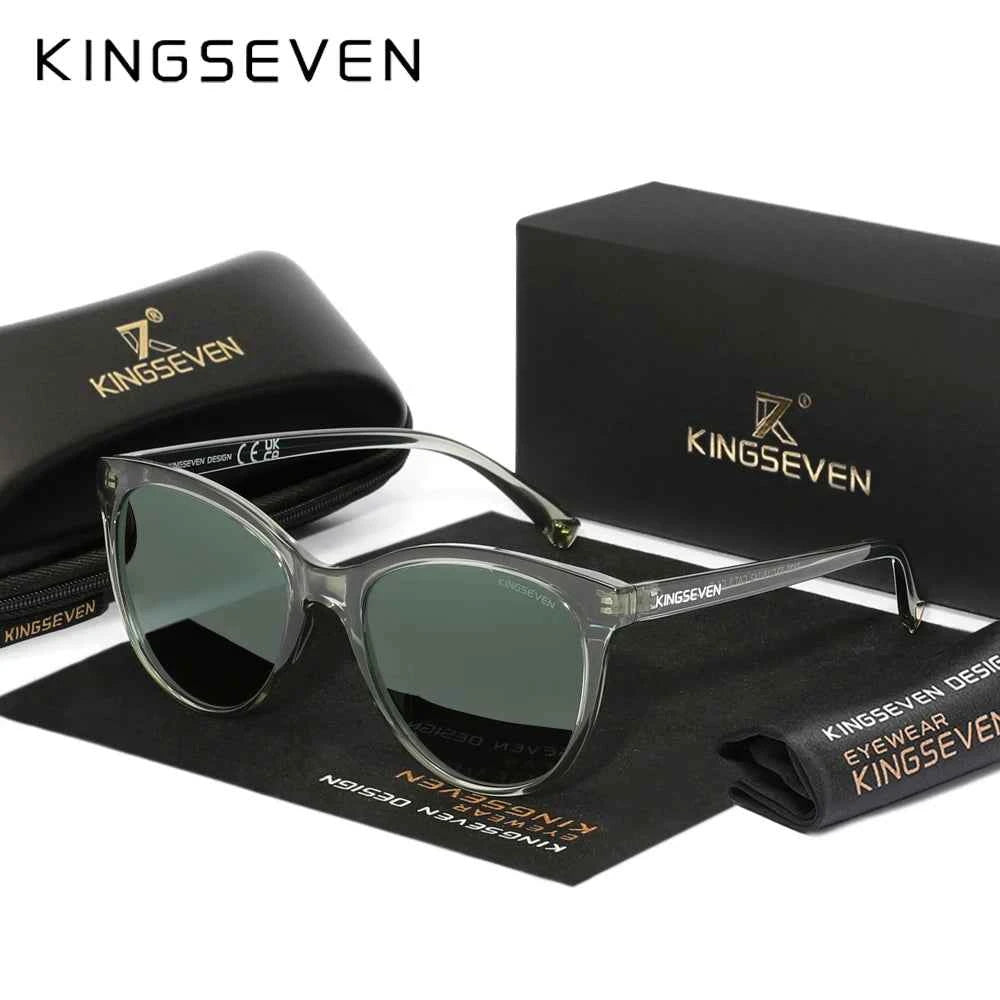 KINGSEVEN 7825 Polarized Oversized Cat Eye Sunglasses – Plastic Frame, UV400, Unisex