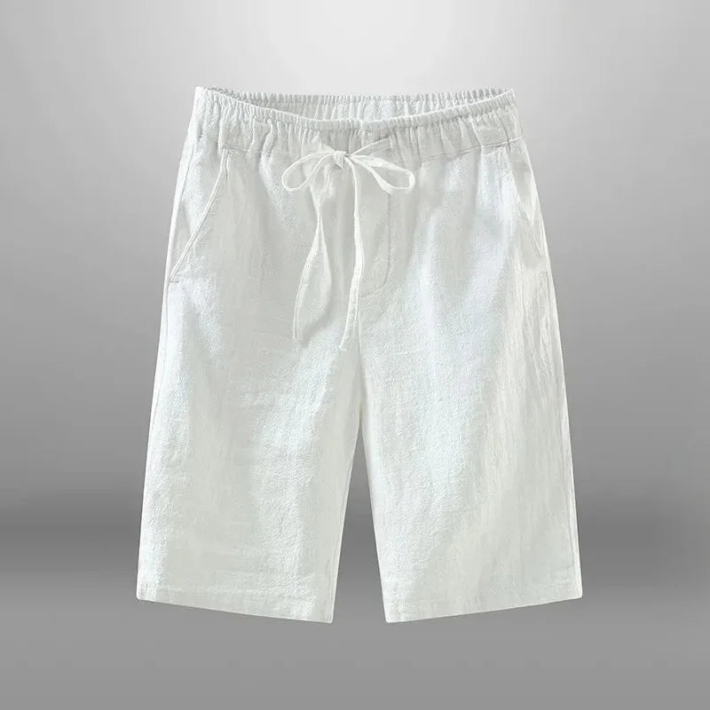 Men Shorts for Men Cotton Linen Casual Breathable Beach Shorts Men&