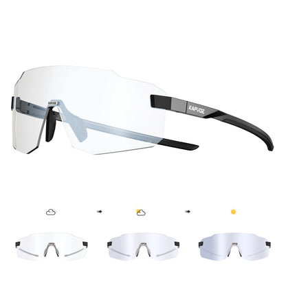 Kapvoe Photochromic Cycling Glasses – UV400 Lightweight MTB Bike Eyewear for Running, Skiing &amp; Outdoor Sport