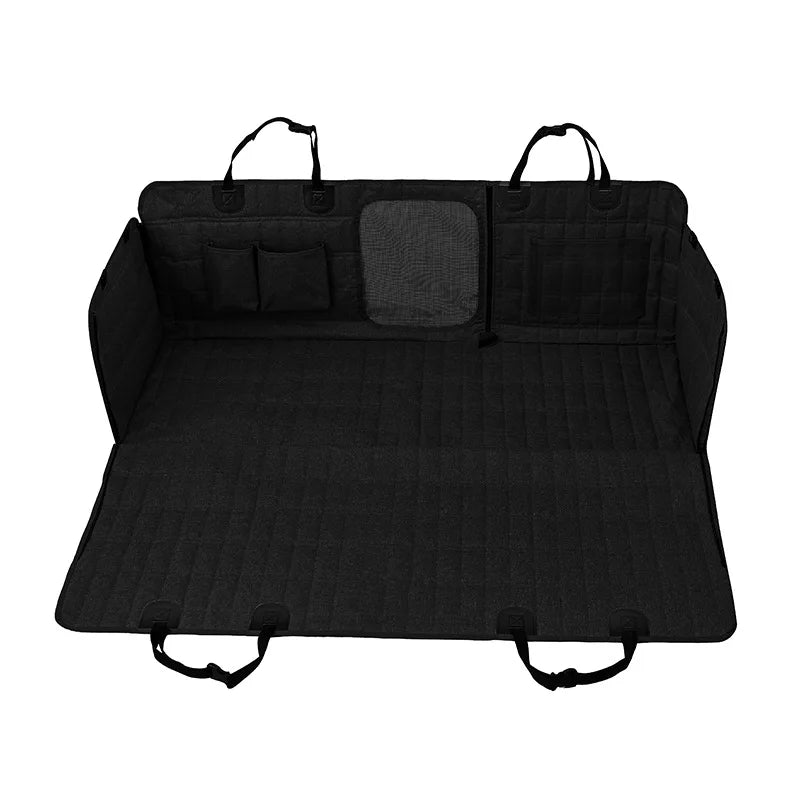 Waterproof Dog Car Seat Cover &amp; Hammock – Plaid Nylon | Breathable | Small, Medium &amp; Large Dogs | Gray &amp; Black