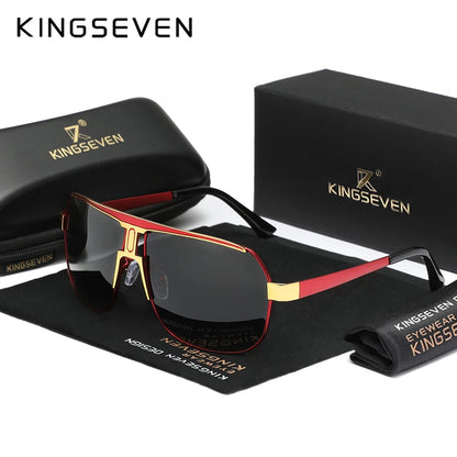 KINGSEVEN Polarized Square Oversized Sunglasses – UV400 Alloy Frame for Men &amp; Women