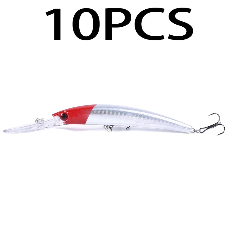 150mm 15g Deep Diving Jerkbait Minnow Fishing Lure – Hard Bait Wobbler with Rattle for Bass &amp; Pike