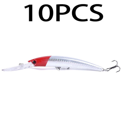 150mm 15g Deep Diving Jerkbait Minnow Fishing Lure – Hard Bait Wobbler with Rattle for Bass &amp; Pike