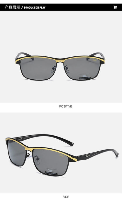 Audi Polarized Sunglasses – Men’s UV400 TAC Lens Anti-Glare Rectangle Frame for Driving, Cycling &amp; Travel