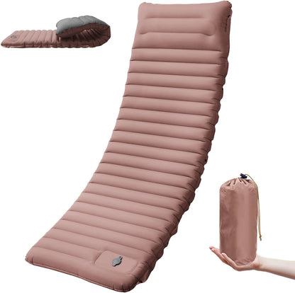 4-Inch Self-Inflating Camping Sleeping Pad – Extra Thick TPU Nylon Mat, Spliceable, for Hiking &amp; Outdoor Use