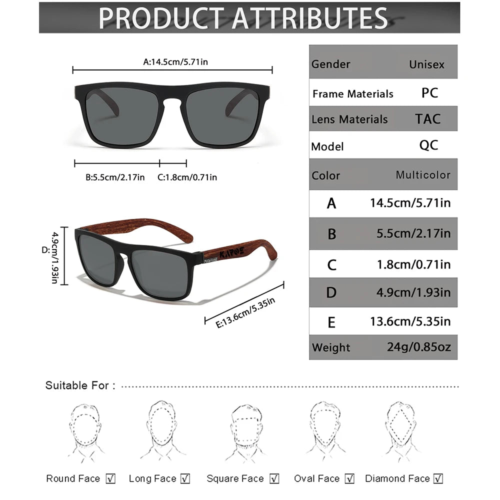 KAROS YZ2024 Polarized Square Sunglasses – UV400 Unisex, Outdoor Sport