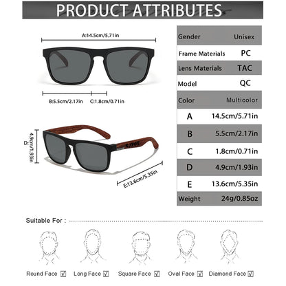 KAROS YZ2024 Polarized Square Sunglasses – UV400 Unisex, Outdoor Sport