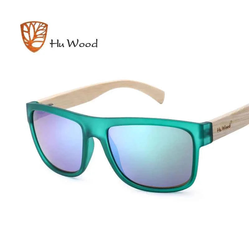 HU WOOD GR8010 Polarized Mirror Square Sunglasses – UV400, Unisex