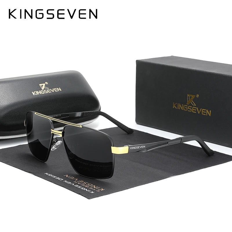 KINGSEVEN x7755 Aluminum Pilot Sunglasses – TAC Polarized Mirror, Anti-Reflective, UV400, Unisex