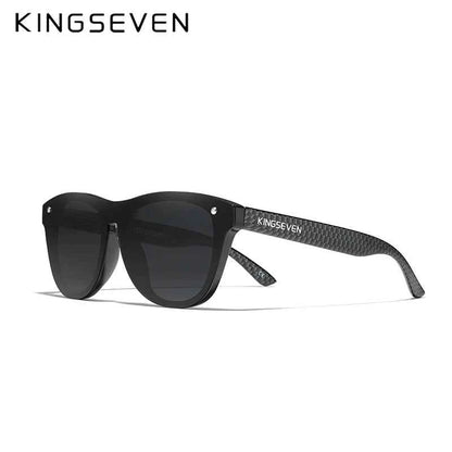 KINGSEVEN Oversized Rimless Polarized Sunglasses – UV400 Mirror Lens, Retro Style