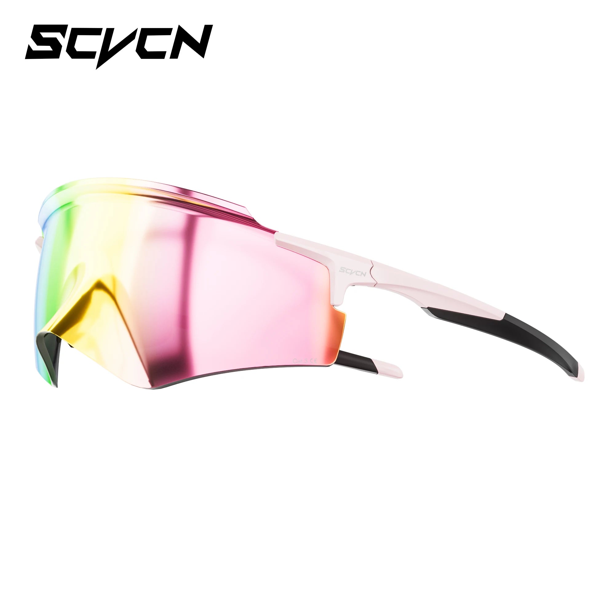 SCVCN Cycling Sunglasses – UV400 Waterproof Photochromic TR-90 Frame 146mm Wide Lens for MTB, Running &amp; Outdoor Sport