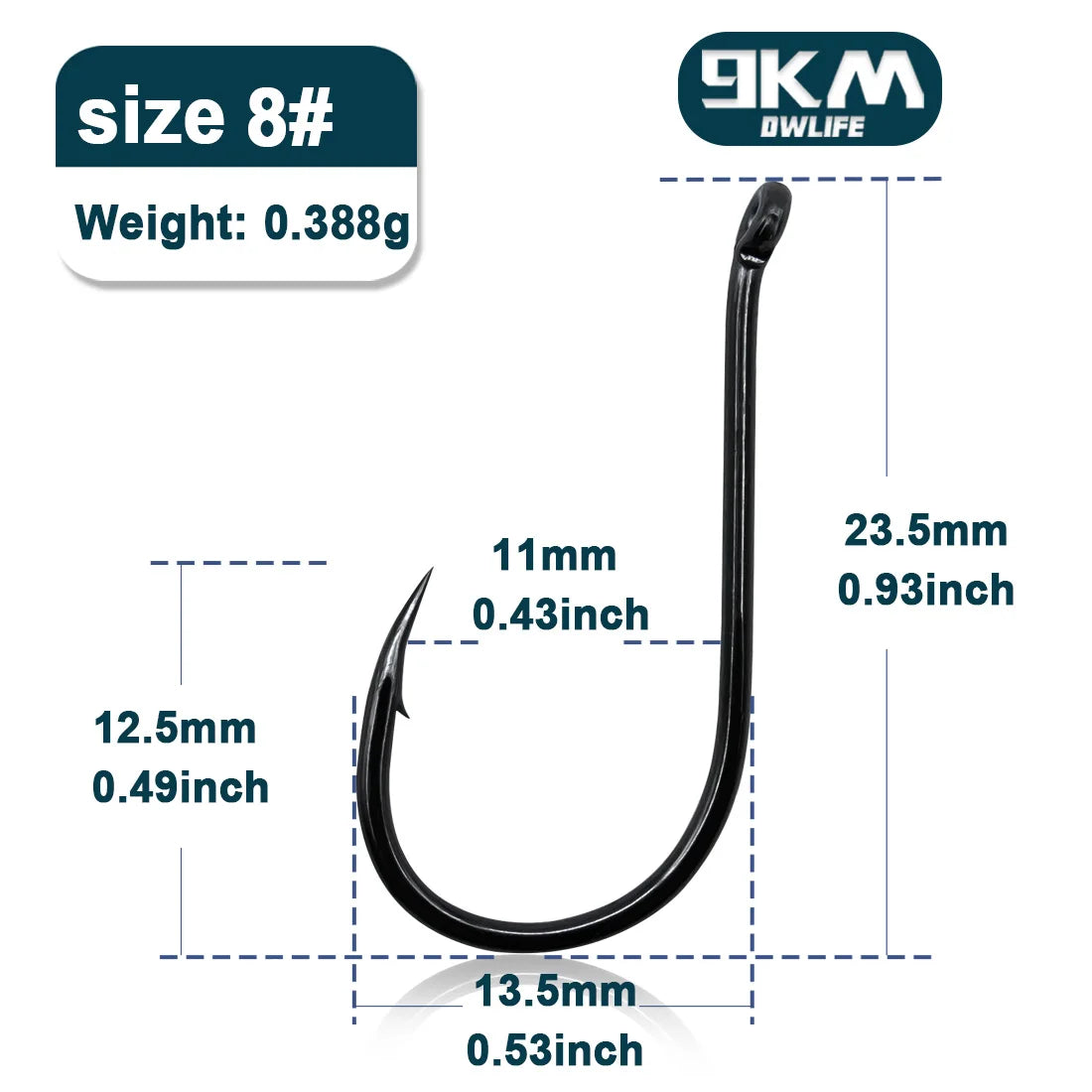 High Carbon Steel Circle Hooks – Barbed | Reversed Point | 17 Sizes | 50 &amp; 100 Pack | Freshwater &amp; Saltwater