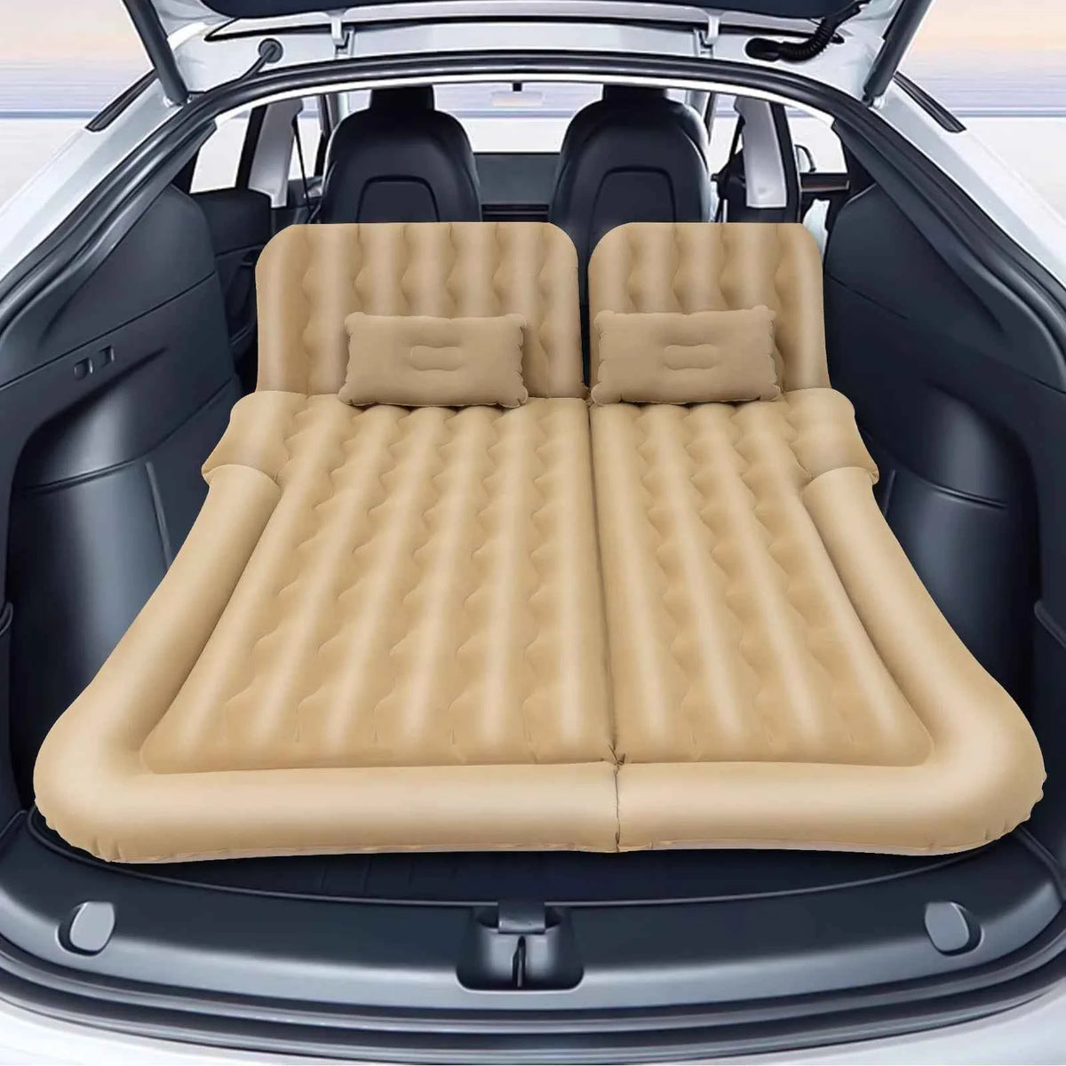 Portable Inflatable Car &amp; Camping Air Mattress – 174×126cm, 250kg Capacity, 6-Chamber w/ Pump, 2 Pillows &amp; Bag