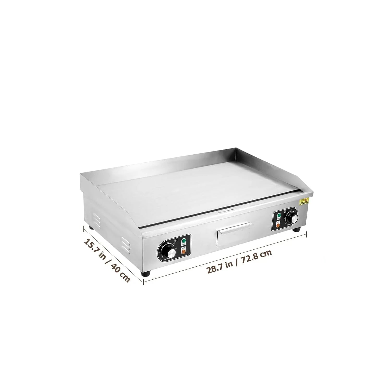 30 Inch Electric Griddle for Outdoor Cooking Non-Stick Grill Plate Adjustable Temperature Control 122°F-572°F