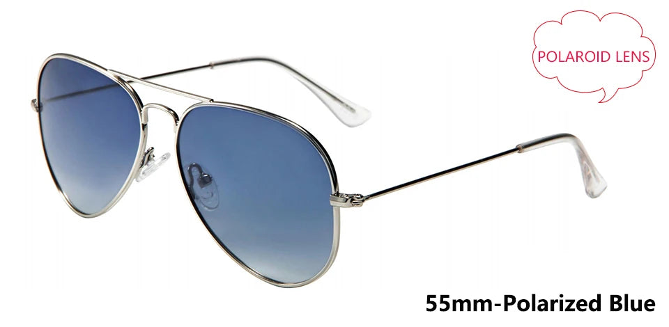 Pilot Mirror Sunglasses UV400 – Tempered Glass &amp; TAC Polarized Lens, 55mm &amp; 58mm