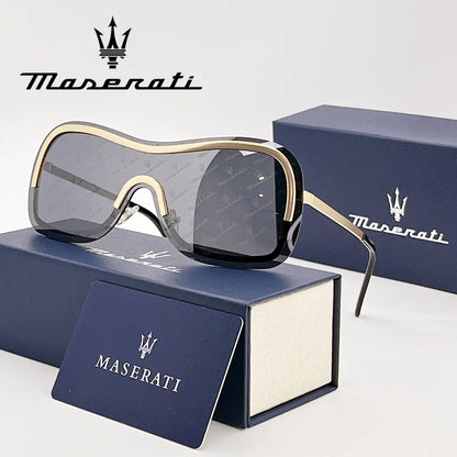 Maserati UV400 Polarized Sunglasses – Square Alloy Frame, Anti-Reflective TAC Lenses