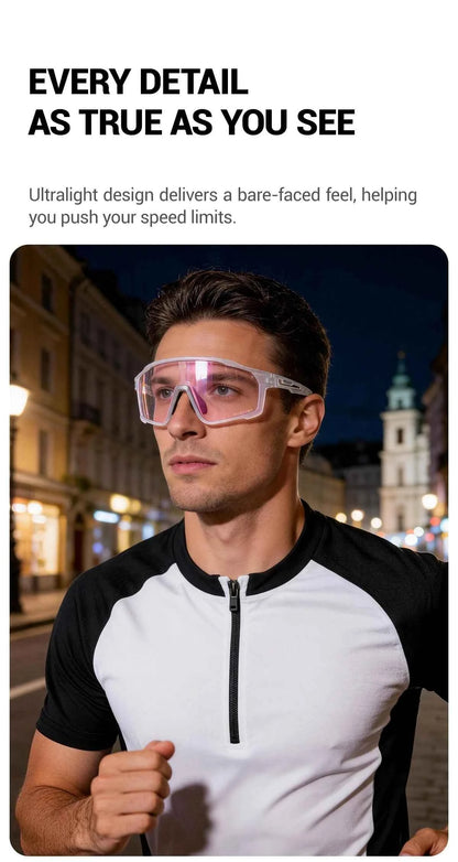 SCVCN Hiking Eyewear Photochromic Bike Cycling Sunglasses Men Outdoor Sports MTB UV400 Goggles Women Running Windproof Glasses