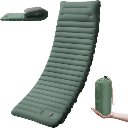 4-Inch Self-Inflating Camping Sleeping Pad – Extra Thick TPU Nylon Mat, Spliceable, for Hiking &amp; Outdoor Use