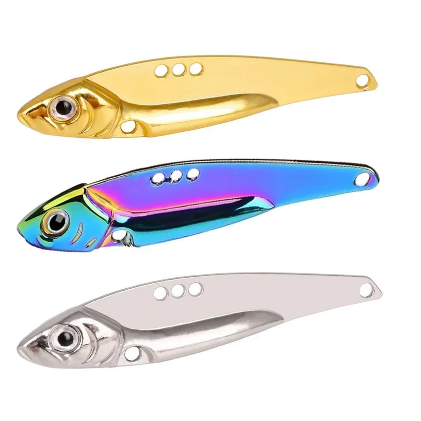 3-Piece Metal VIB Fishing Lure Set – Sinking Spinner Spoon Blade | 7g–25g | Treble Hook | Pike, Carp &amp; Sea Fishing