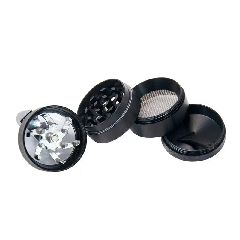 4-Layer Herb &amp; Spice Grinder – 40mm Zinc Alloy Manual Hand Crank Mill