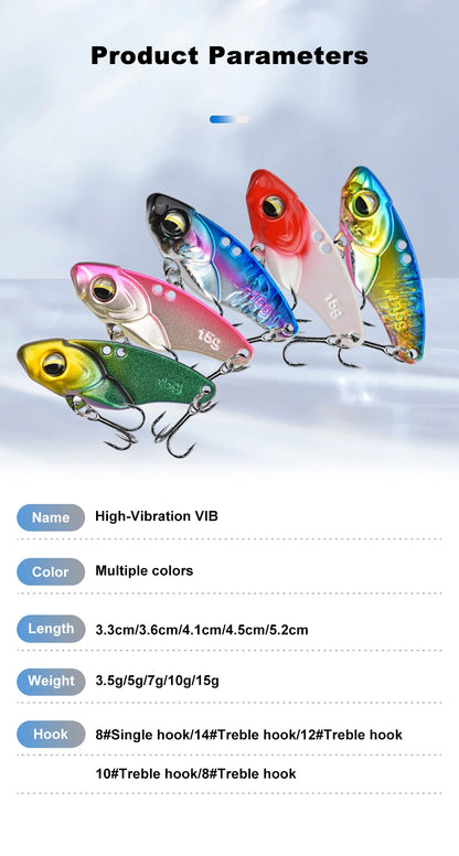 1PCS 3.5g/5g/7g/10g/15g VIB Fishing Lure Rattlesnake Iron Jig – Ultimate Long-Cast Hard Lure for Predatory Fish