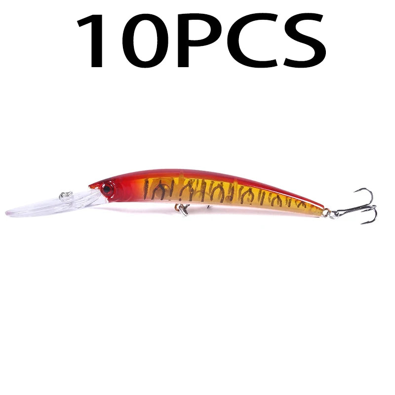 150mm 15g Deep Diving Jerkbait Minnow Fishing Lure – Hard Bait Wobbler with Rattle for Bass &amp; Pike