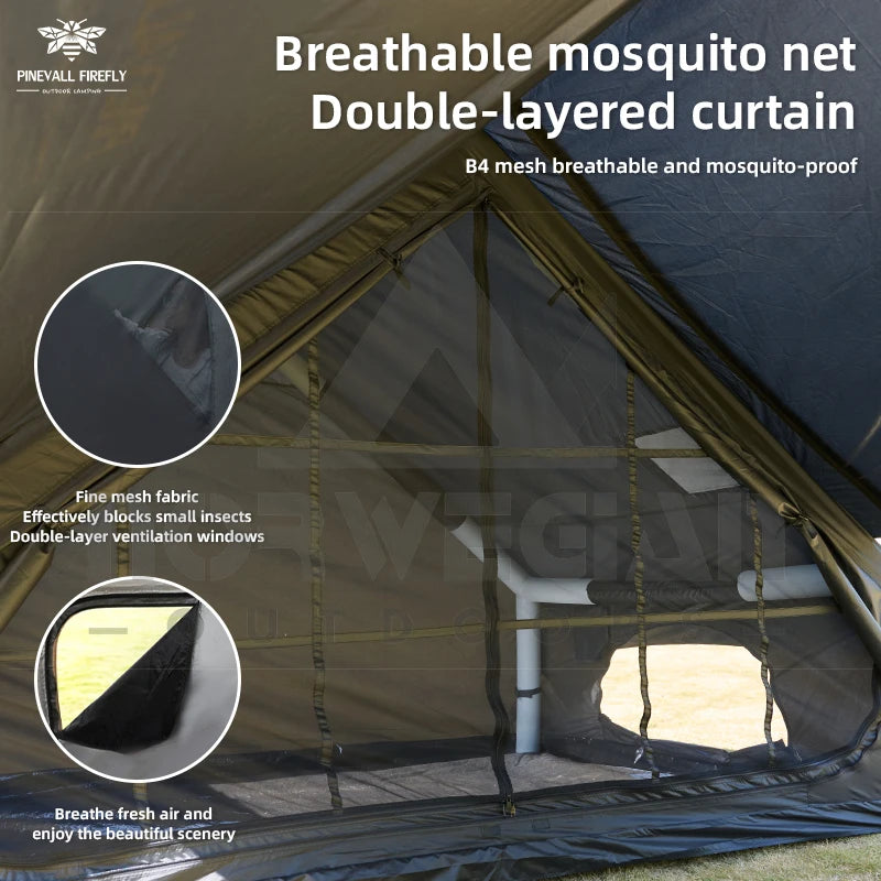 King-size inflatable family camping tent for 3 to 6 people with premium weatherproofing and spacious interior with large skyligh