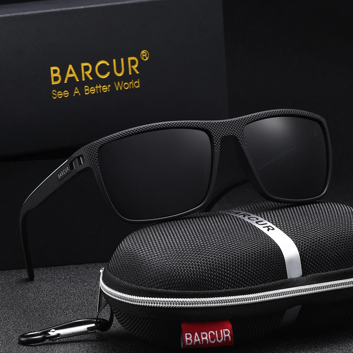 BARCUR Polarized Rectangle Sunglasses – UV400 Mirror Gradient Lens, TR-90 Frame, 9 Colors