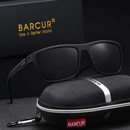 BARCUR Polarized Rectangle Sunglasses – UV400 Mirror Gradient Lens, TR-90 Frame, 9 Colors