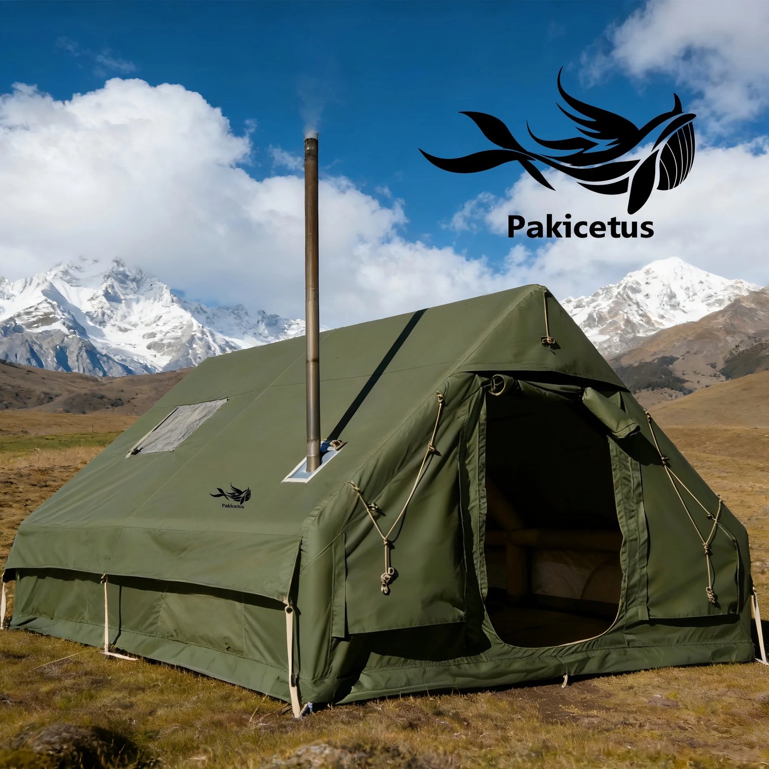 PAKICETUS Inflatable Camping Tent – 4 to 8 Person, Waterproof, 4-Season with Windows