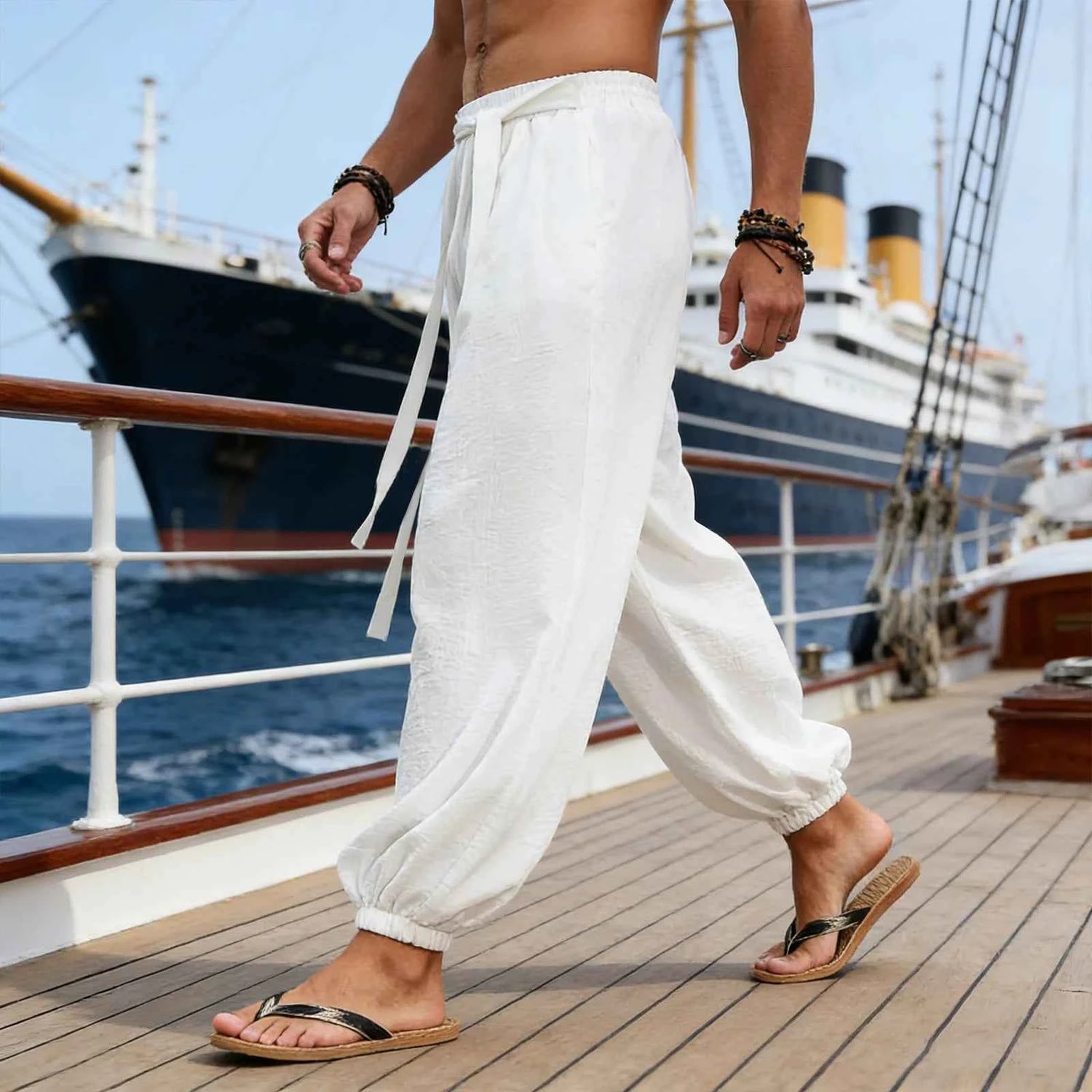 FGKKS Brand New Men Pants Fashion Casual Holiday Comfortable Cotton Loose Style Spring Pants Man Traveling Trousers