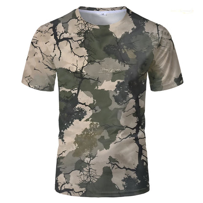 Camo Print Hunting T-Shirt – Breathable Short-Sleeve Outdoor Tee for Men, Women &amp; Kids