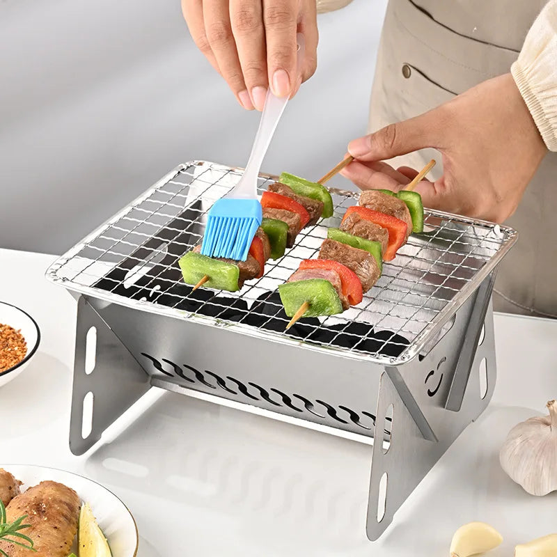 Folding Camp Stove Wood Burning Stove Portable Camping Stove Stainless Steel Mini for Backpacking and Hiking