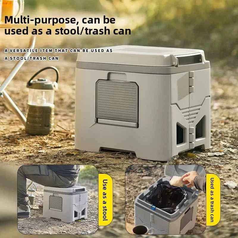 Folding Portable Camping Toilet – Odor-Proof | Adult Commode | Car Emergency &amp; Outdoor Use | 3 Colours