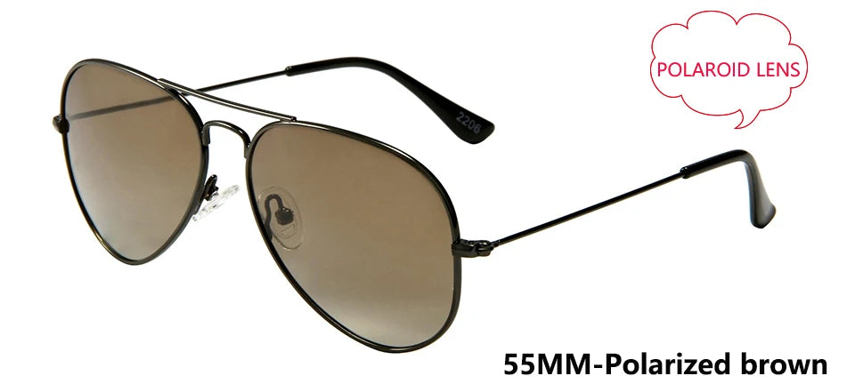 Pilot Mirror Sunglasses UV400 – Tempered Glass &amp; TAC Polarized Lens, 55mm &amp; 58mm