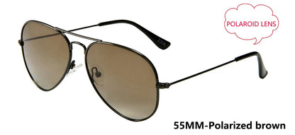 Pilot Mirror Sunglasses UV400 – Tempered Glass &amp; TAC Polarized Lens, 55mm &amp; 58mm