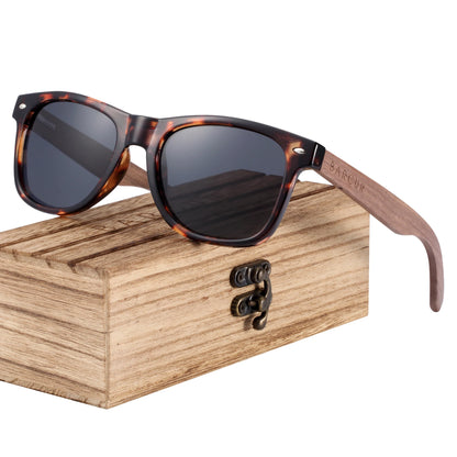 BARCUR Black Walnut Wood Polarized Sunglasses – UV400 Protection